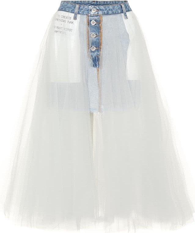 Unravel Denim and tulle skirt