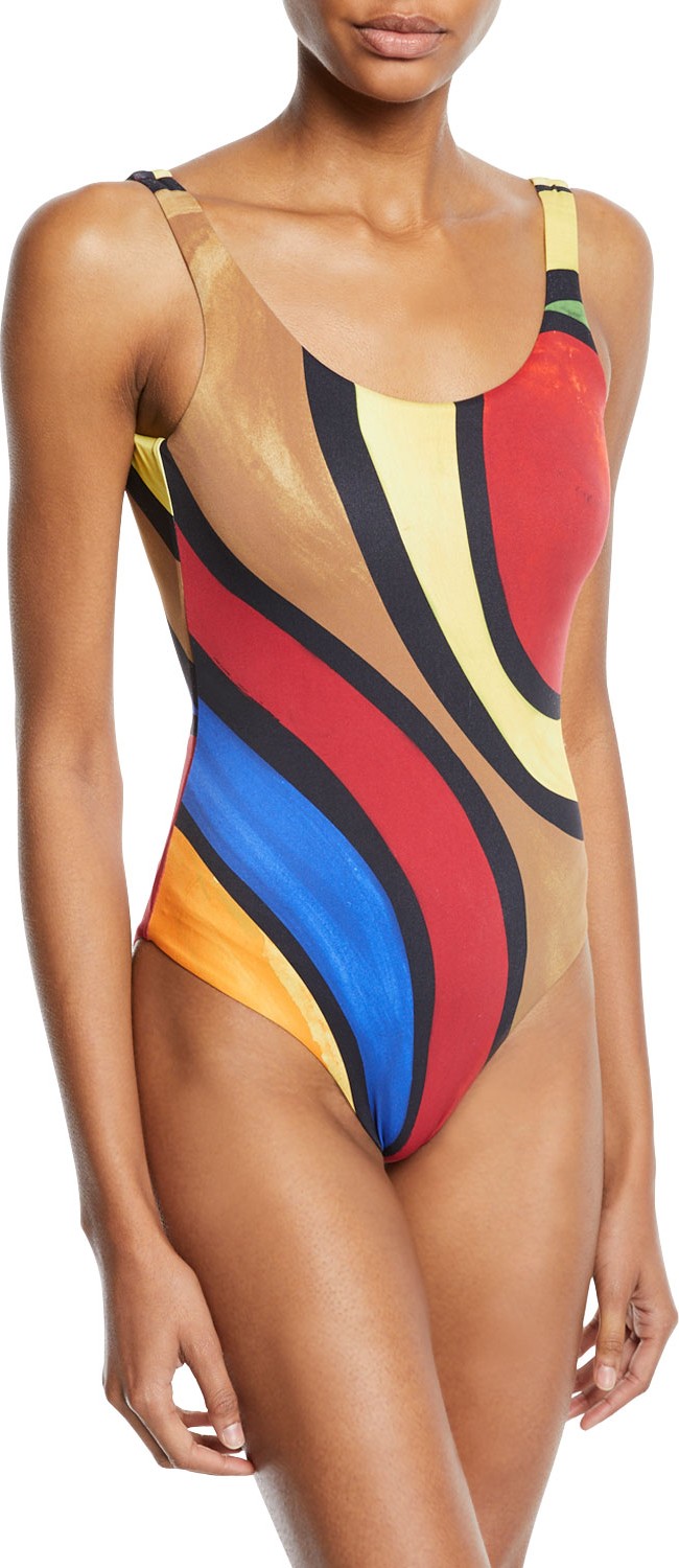 Onia Kelly Colorblock One-Piece Swimsuit