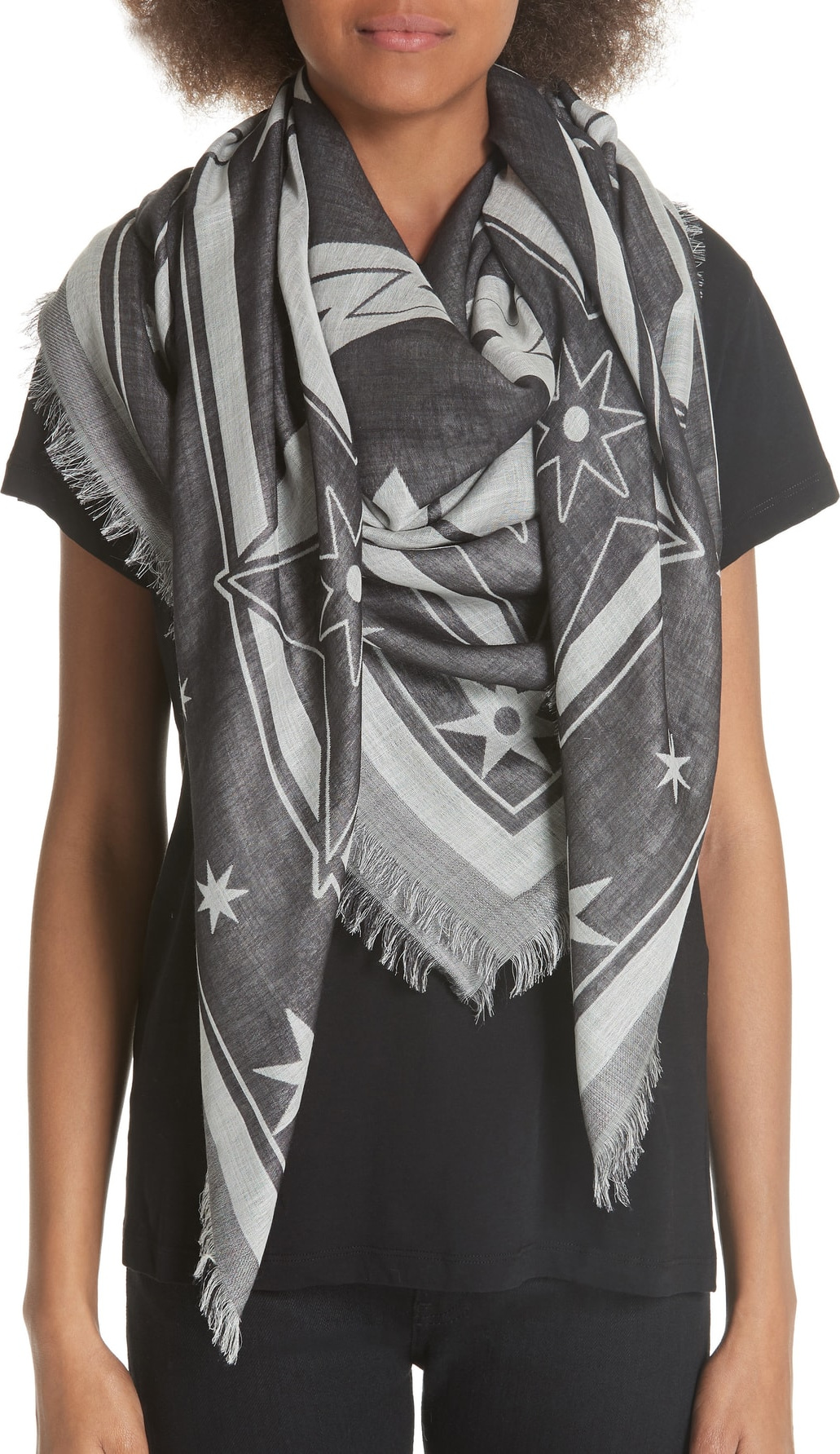 Givenchy Iconic Flash Jacquard Silk & Wool Shawl
