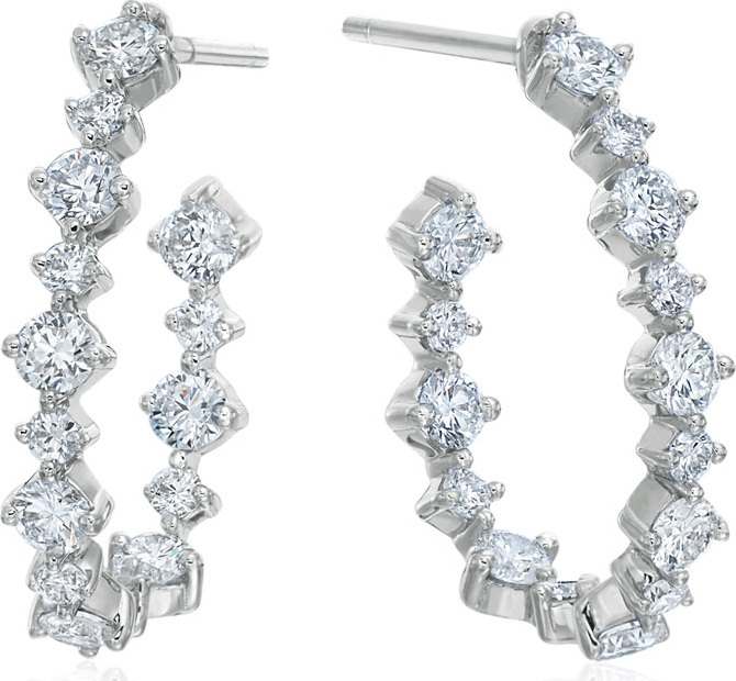 Maria Canale Pear-Shaped Hoop Earrings with Diamonds
