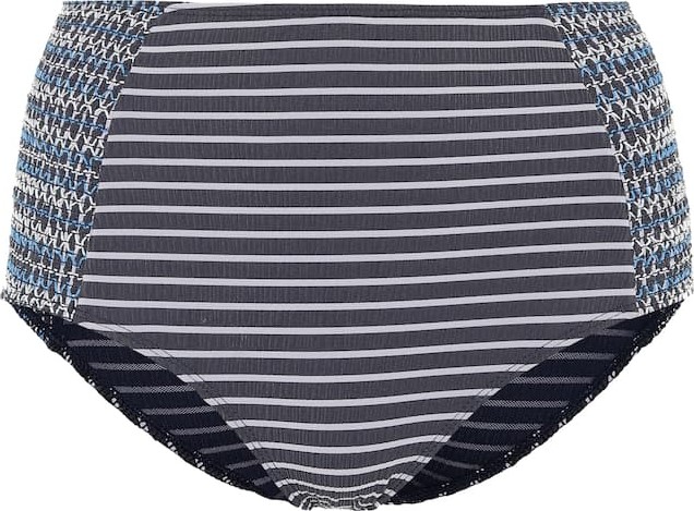 Jonathan Simkhai High-waisted striped bikini bottoms