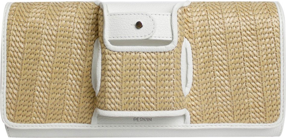 Perrin Paris La Capitale Raffia Clutch Bag