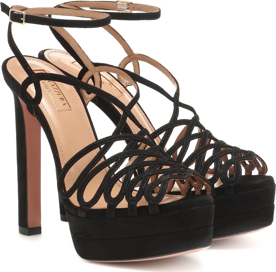 Aquazzura Monroe Plateau 130 suede sandals