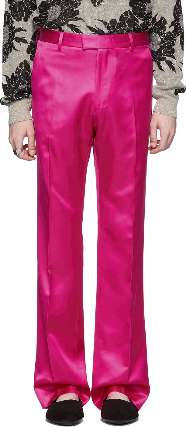 Dries Van Noten Pink Viscose Trousers