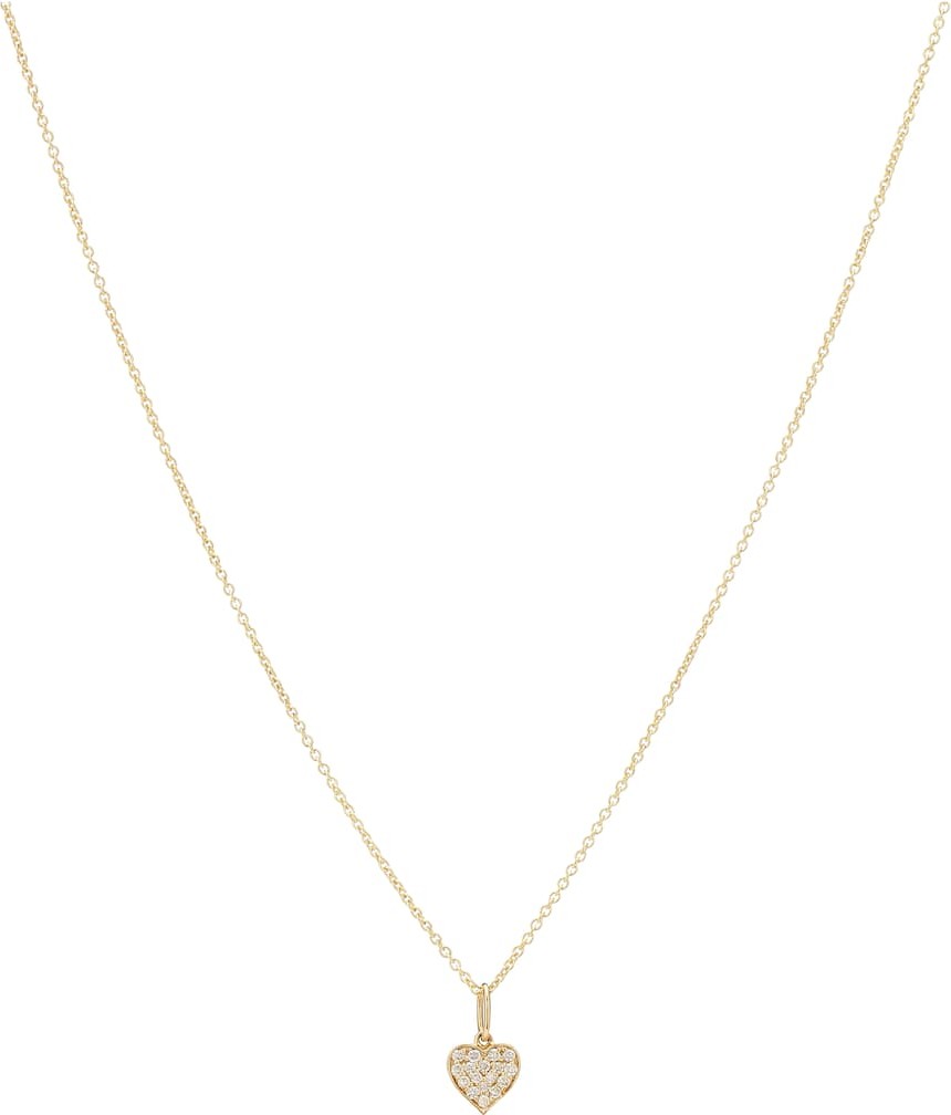 Sydney Evan Heart Charm 14kt gold necklace with diamonds