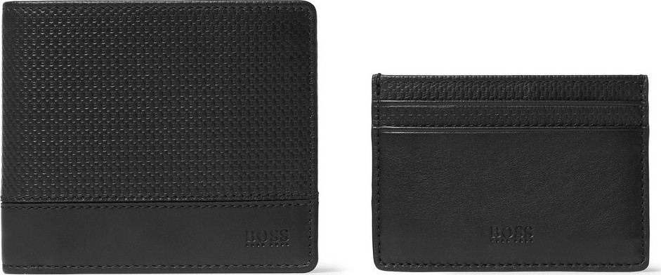 HUGO BOSS Leather Cardholder and Billfold Wallet Set