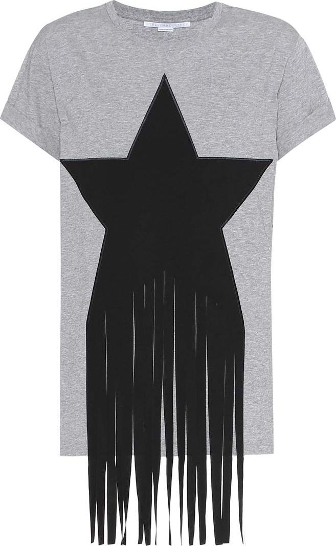 Stella McCartney Fringed cotton T-shirt