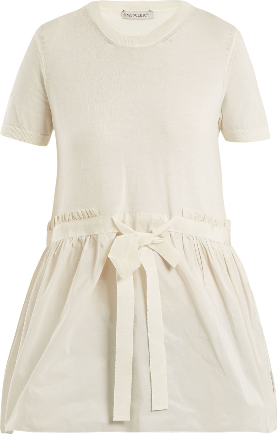 Moncler Crew-neck tie-waist cotton top