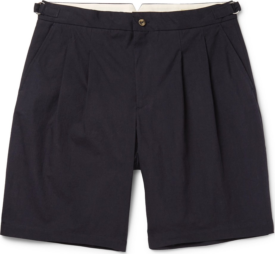 De Bonne Facture Pleated Brushed-Cotton Shorts