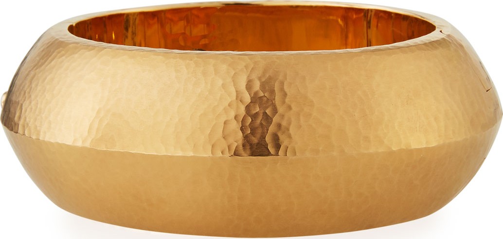 Vendorafa 18k Rose Gold Beveled Hammered Design Bracelet