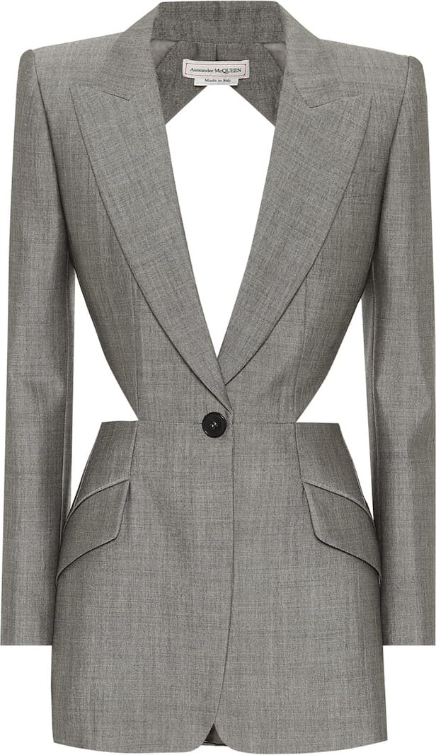 Alexander McQueen Wool and mohair cut-out blazer