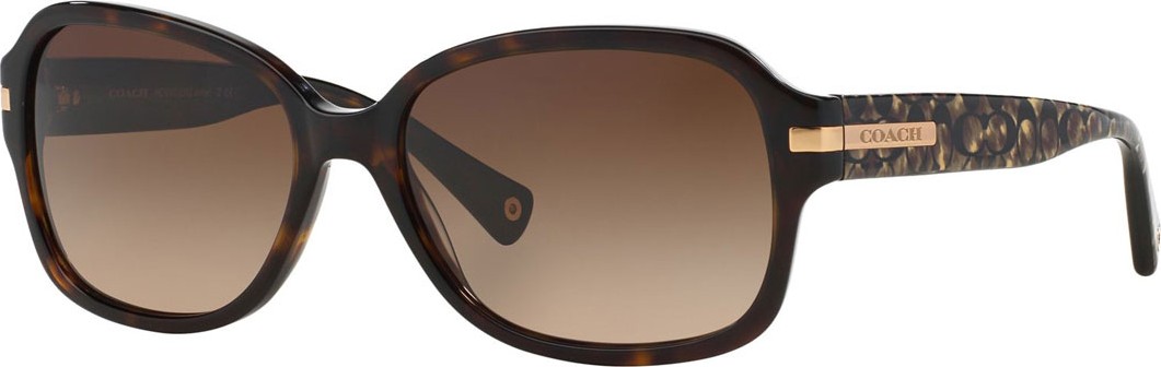 COACH Rectangle Sunglasses w/ Metal Logo Plate