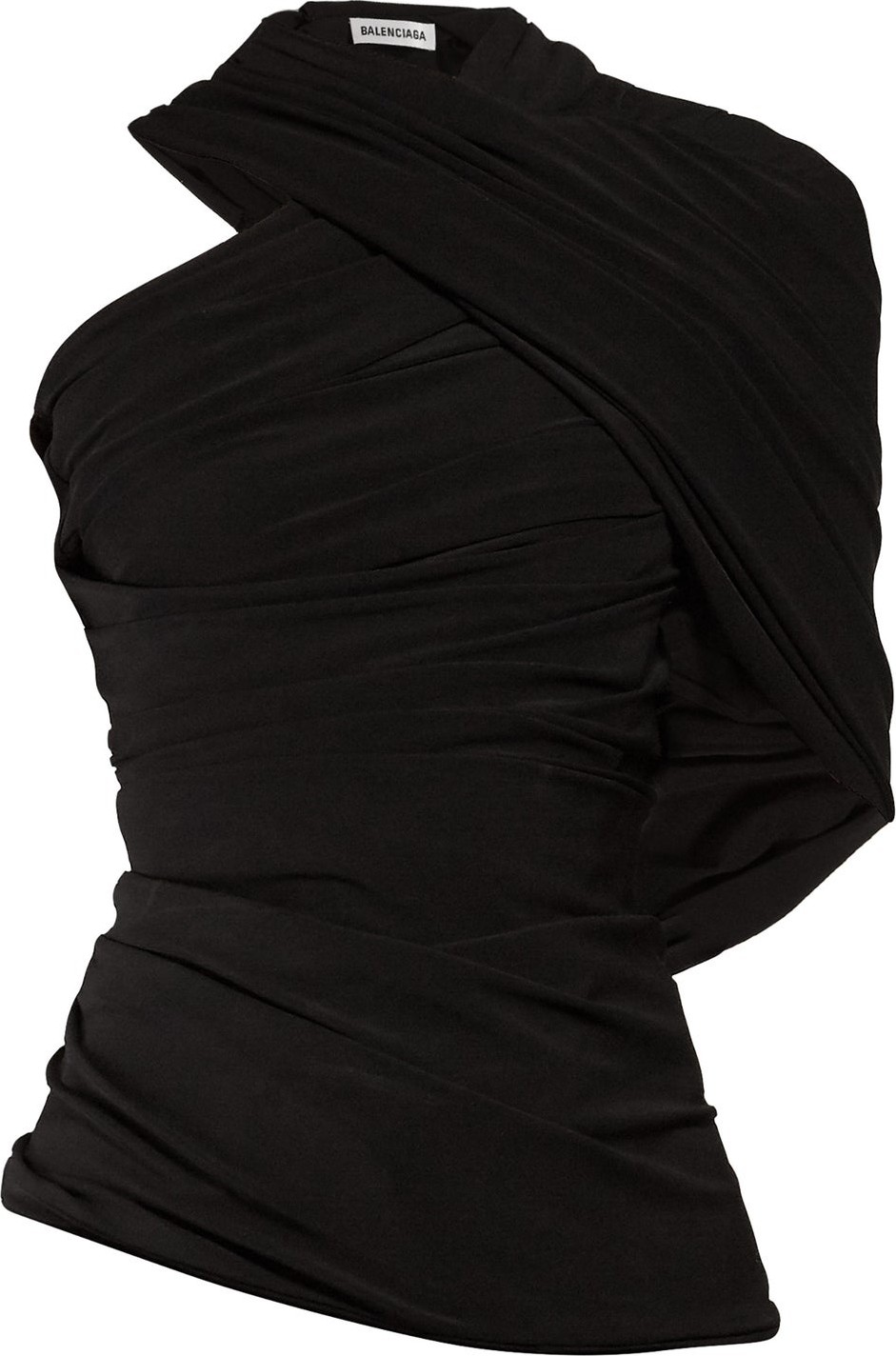 Balenciaga Draped one-shoulder jersey top