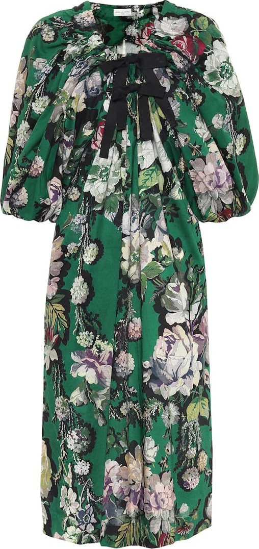 Dries Van Noten Floral cotton-poplin dress