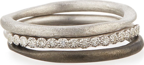 Armenta New World Midnight Stacking Rings, Set of Three, Size 6.5 Armenta New World Midnight Stacking Rings, Set of Three, Size 6.5