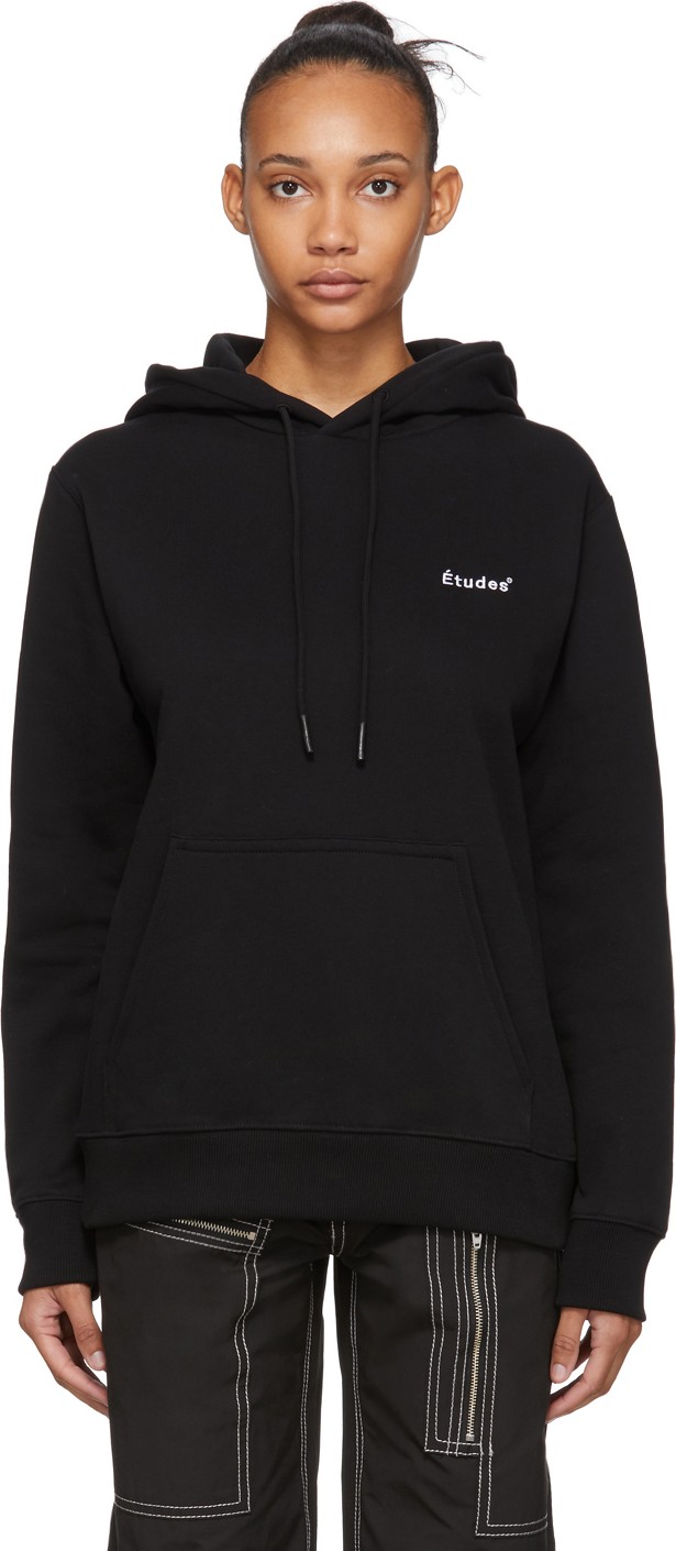 Etudes Black Klein Small Logo Hoodie