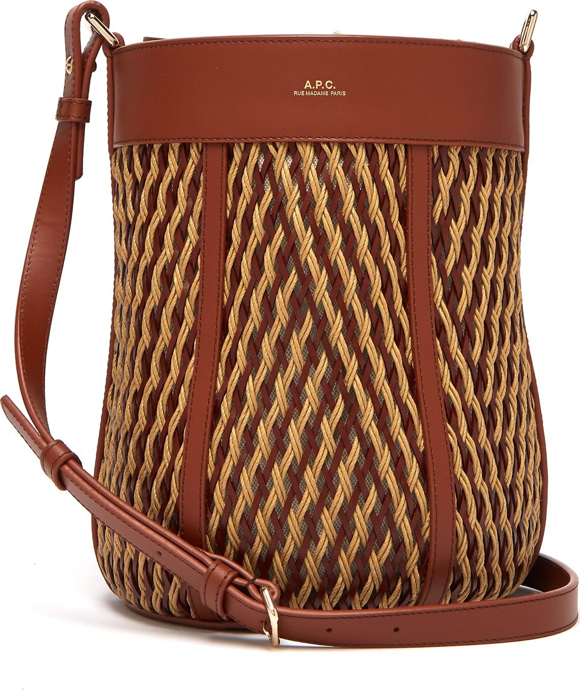 A.P.C. Garance woven-leather cross-body bag