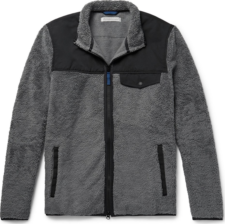 Outerknown Shell-Trimmed Cotton-Blend Fleece Jacket