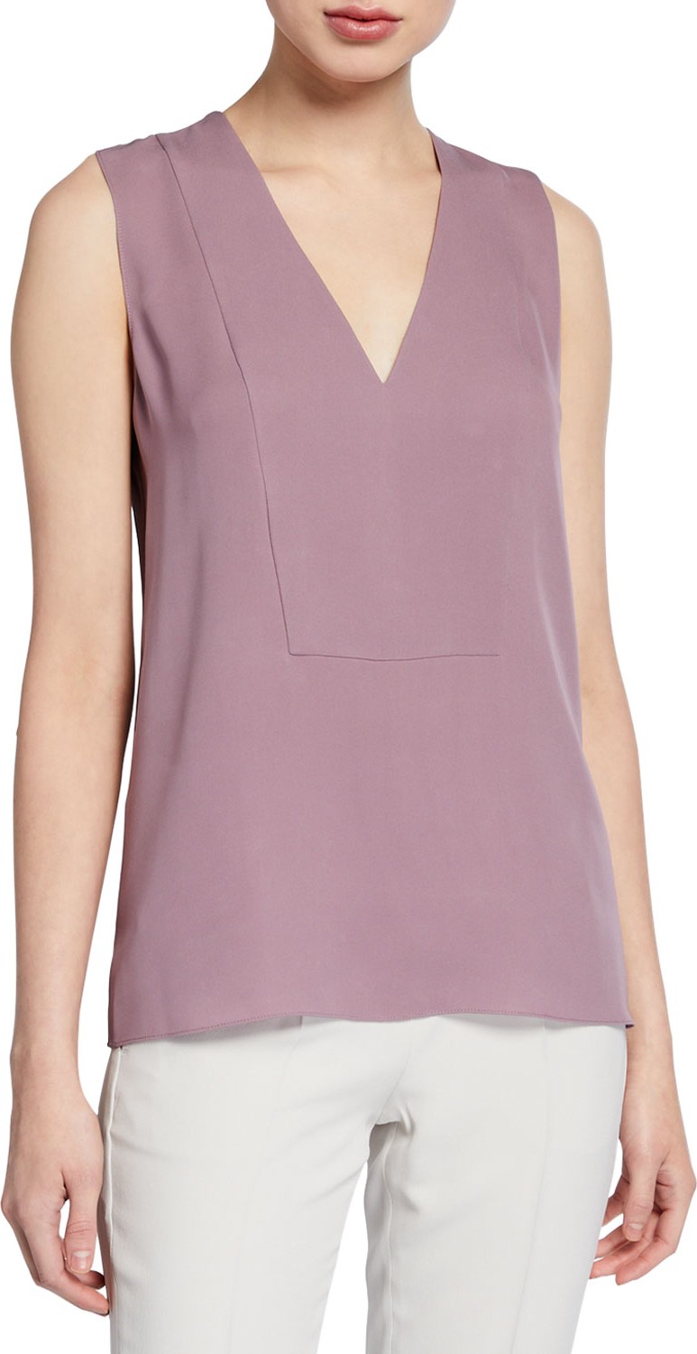 Theory V Yoke Silk Georgette Shell