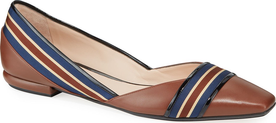 RODO Ribbon Leather Loafer Flats