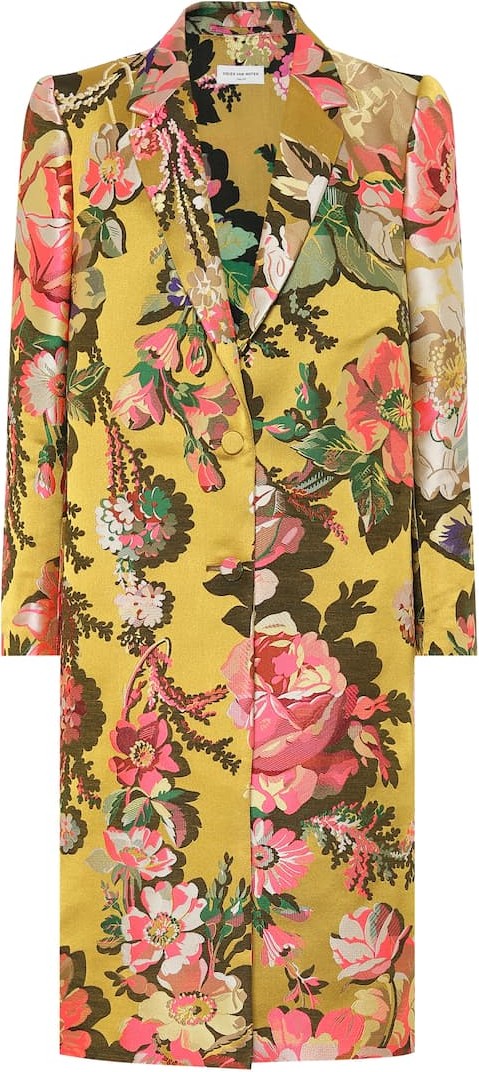Dries Van Noten Floral jacquard coat