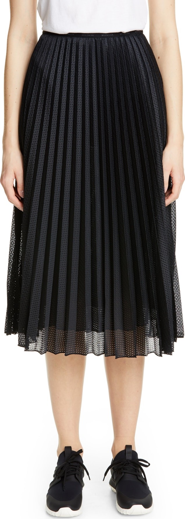 Moncler Pleated Mesh Skirt