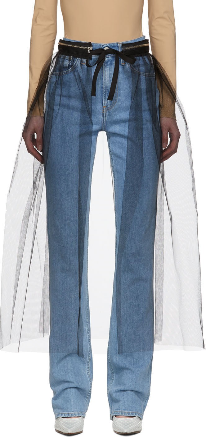 MM6 Maison Margiela Black Tulle Tie On Skirt