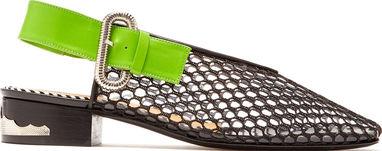 Toga Mesh and PVC slingback flats
