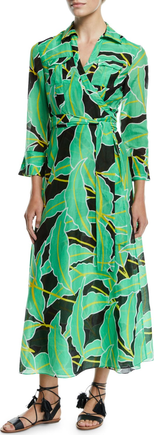 DIANE von FURSTENBERG Floral-Print Voile Maxi Wrap Dress