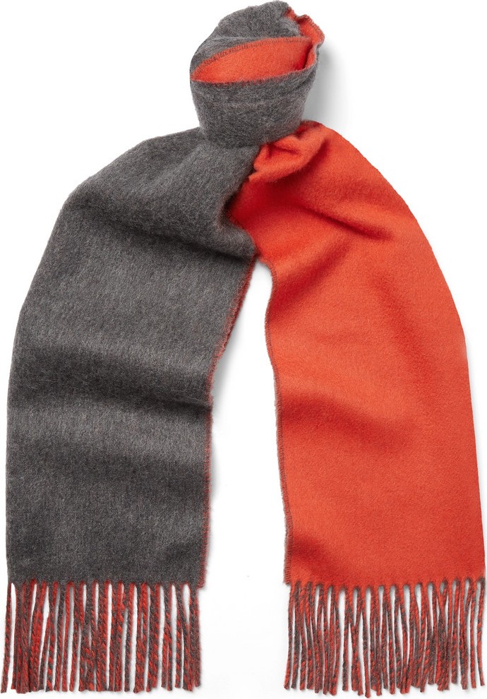 Johnstons of Elgin Reversible Fringed Cashmere Scarf