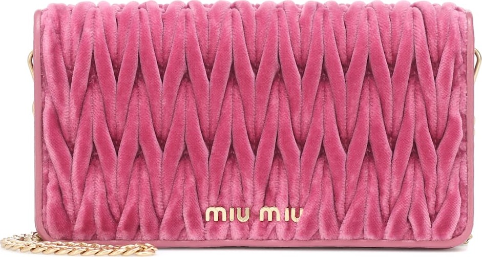 Miu Miu Matelassé velvet shoulder bag