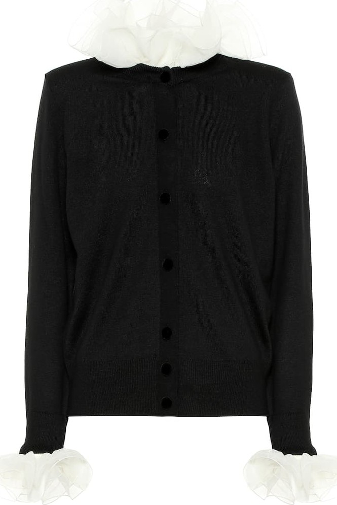 MARC JACOBS Organza-trimmed wool cardigan