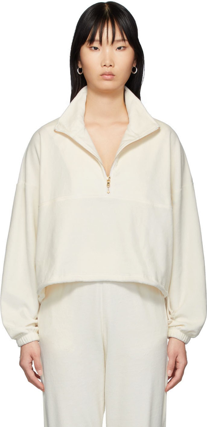 Gil Rodriguez SSENSE Exclusive Off-White Velour Diana Half-Zip Sweatshirt