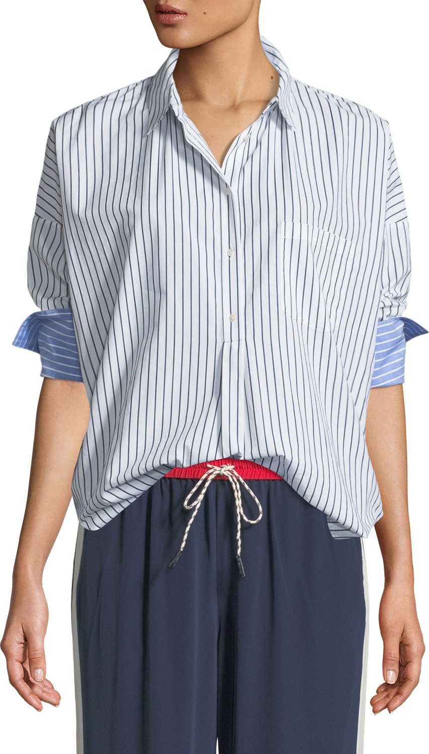 Joie Selinde Striped Button-Front Top