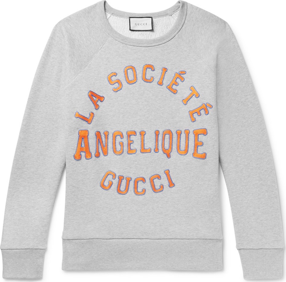 Gucci Appliquéd Loopback Cotton-Jersey Sweatshirt