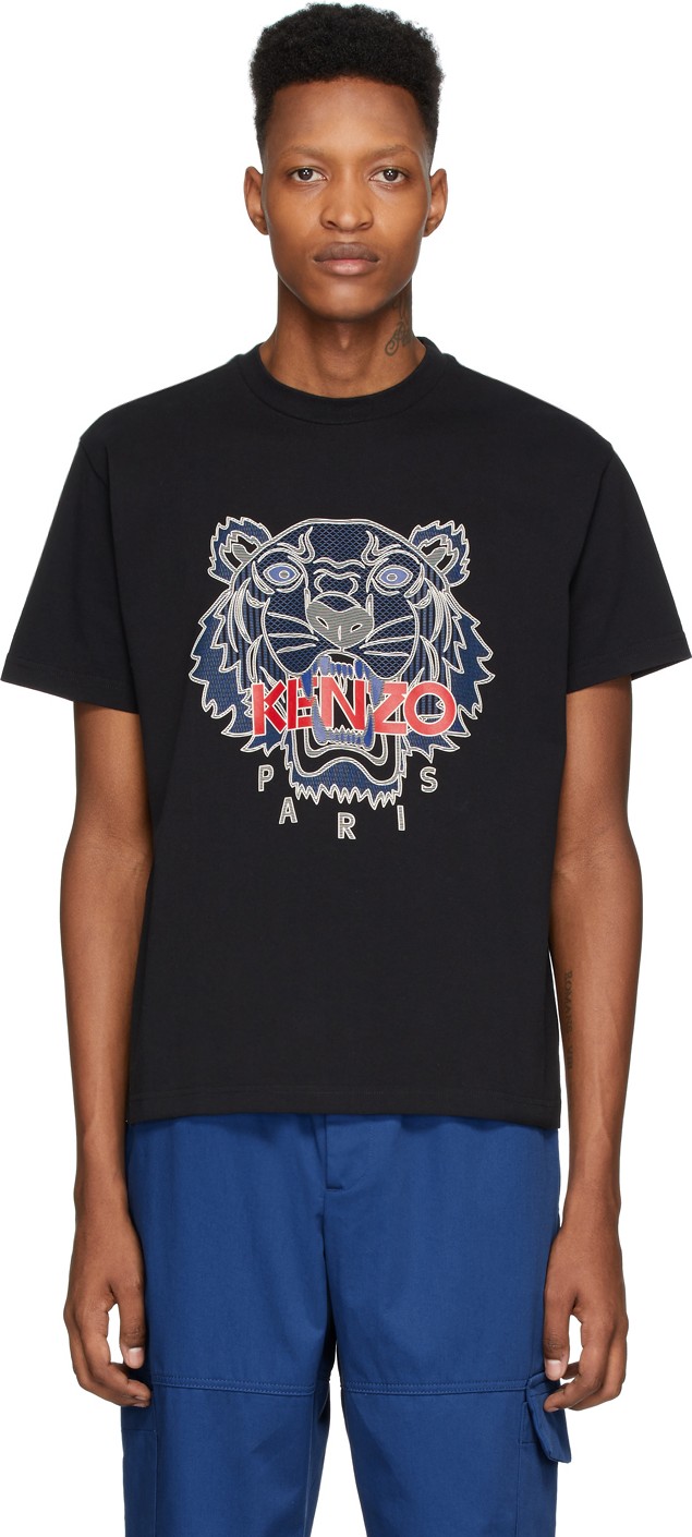 KENZO Black Silicone Tiger T-Shirt