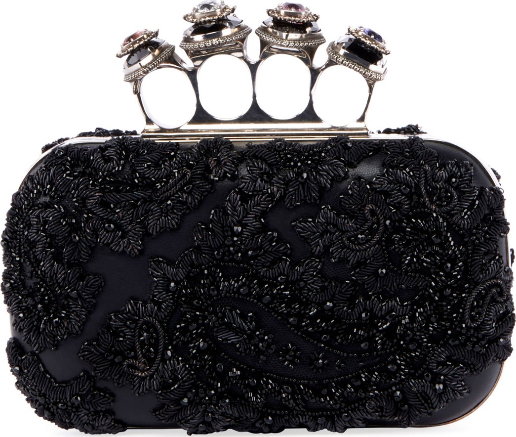 Alexander McQueen Jeweled Four Ring Clutch Bag
