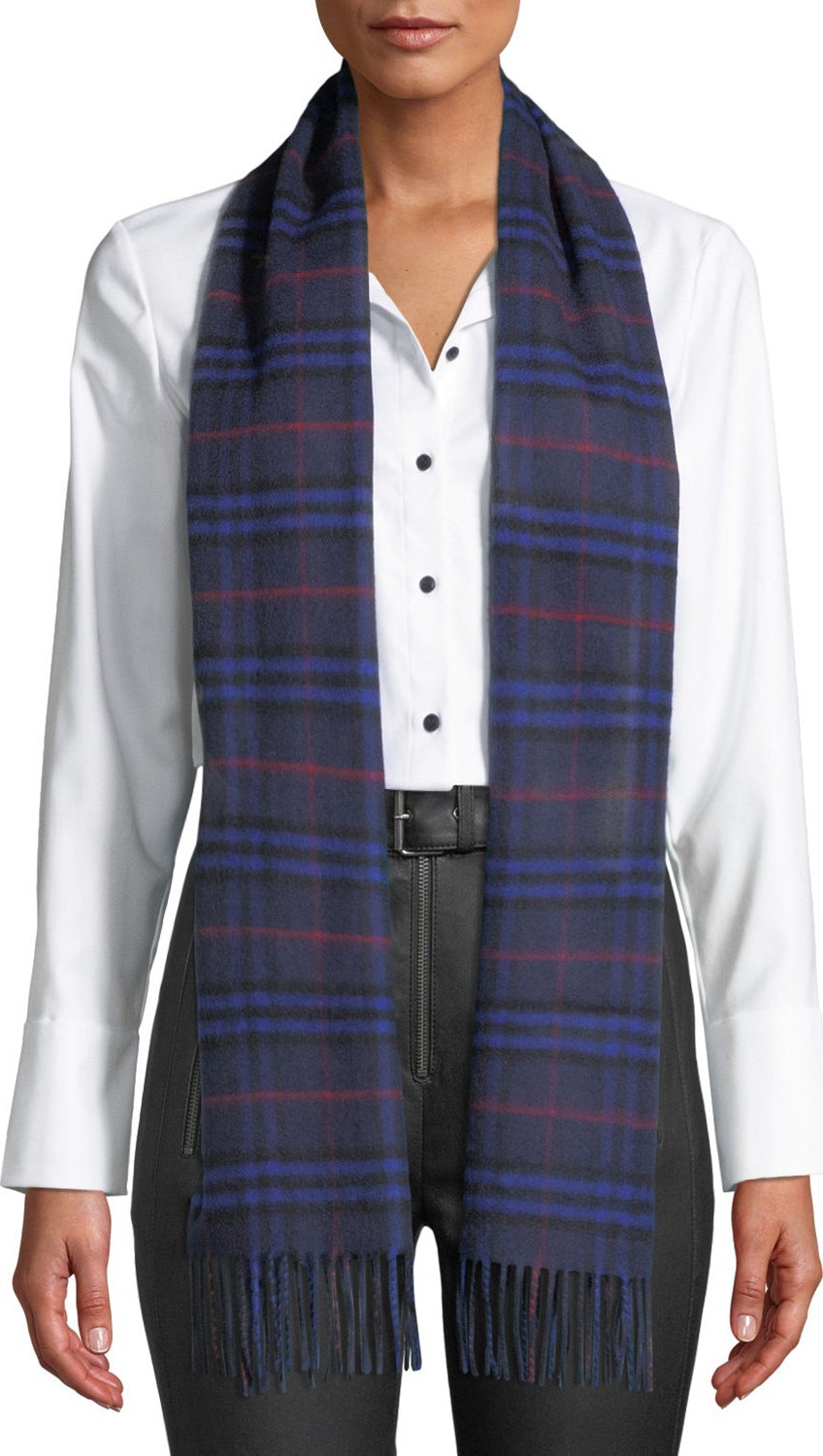 Burberry London England Tonal Vintage Check Cashmere Scarf