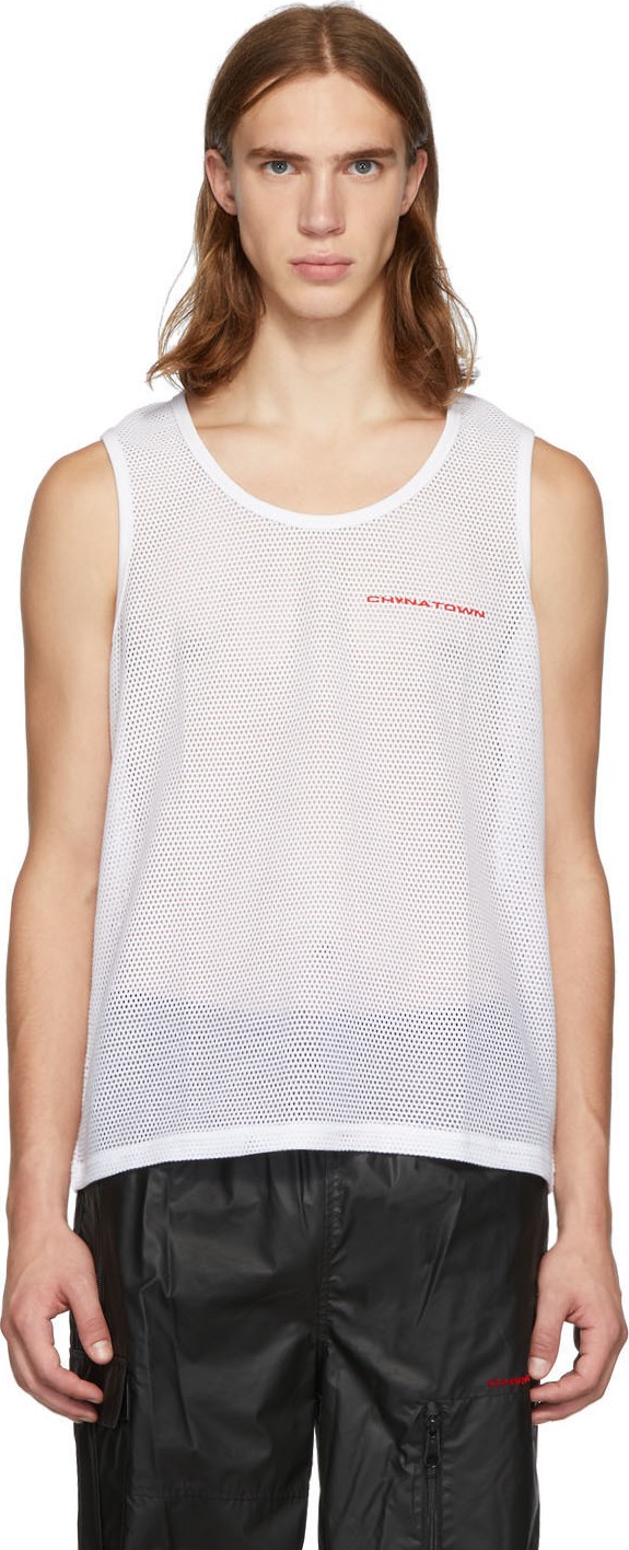 Alexander Wang White Mesh 'Chynatown' Tank Top