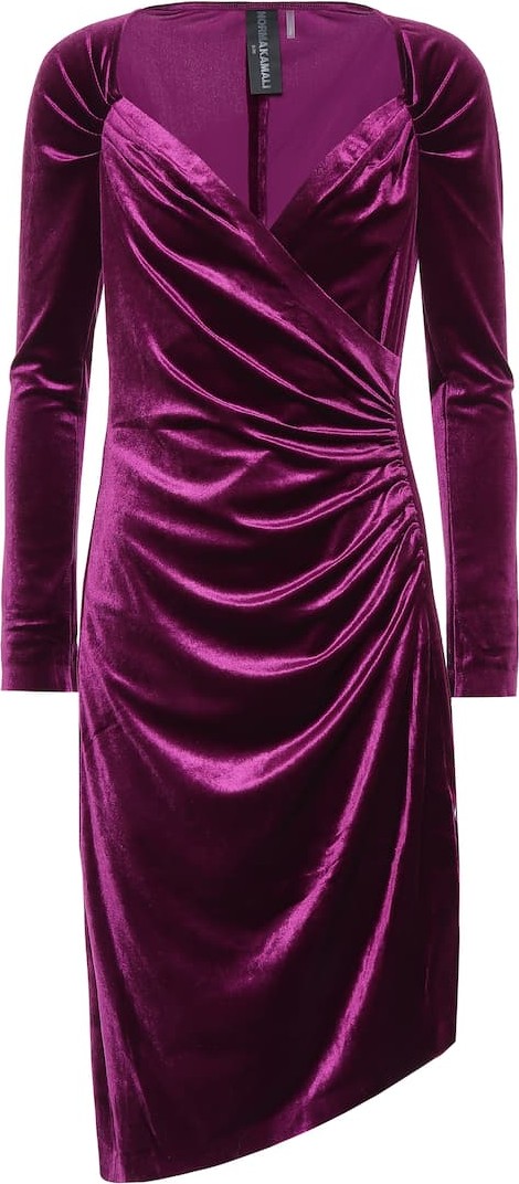 Norma Kamali Asymmetric velvet dress