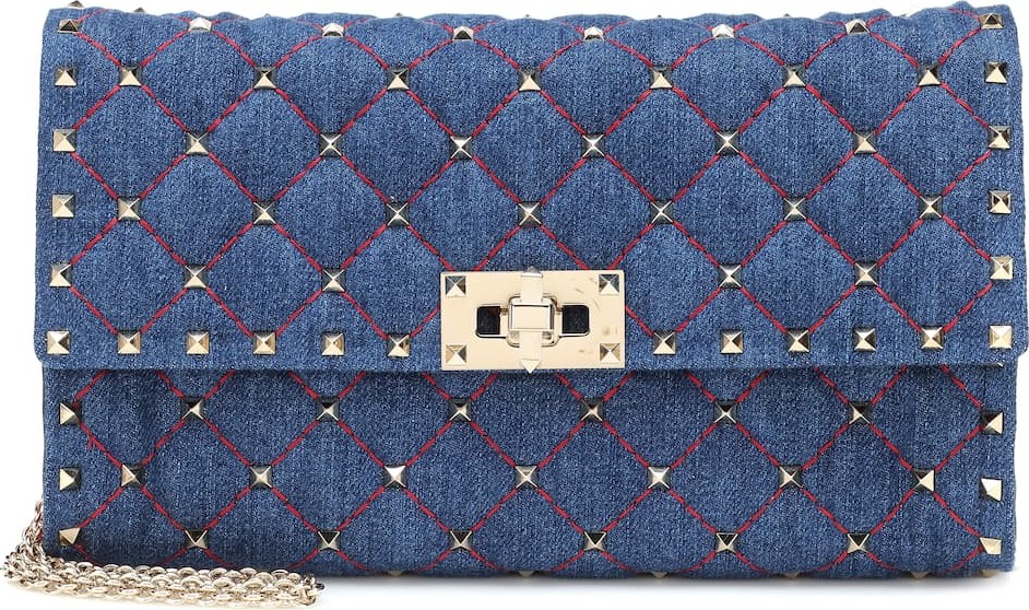 Valentino Valentino Garavani Candystud denim shoulder bag