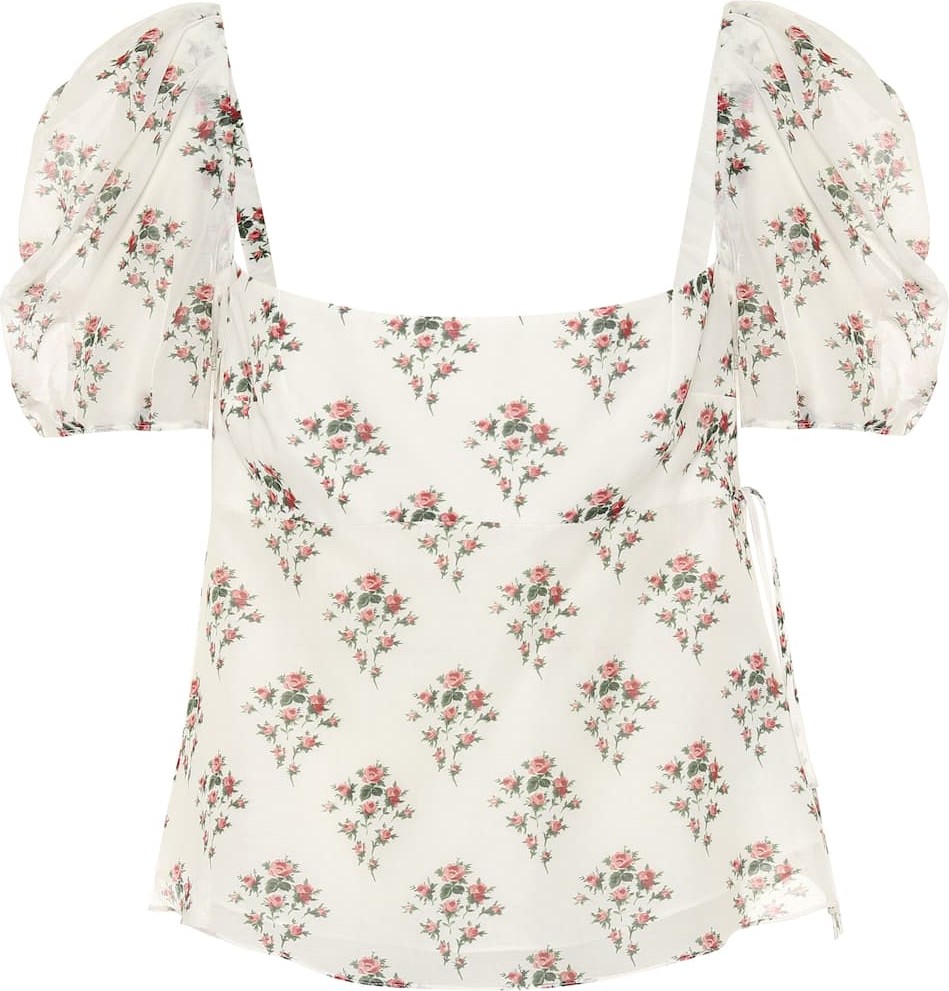 Brock Collection Roseto floral cotton and silk top