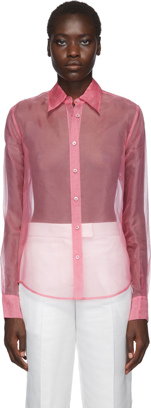 Helmut Lang Pink Organza Shirt