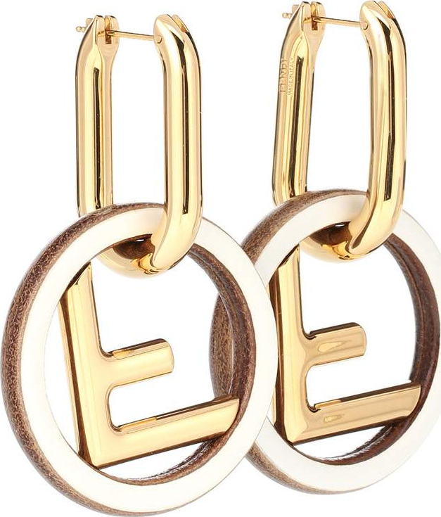 Fendi Leather and metal earrings