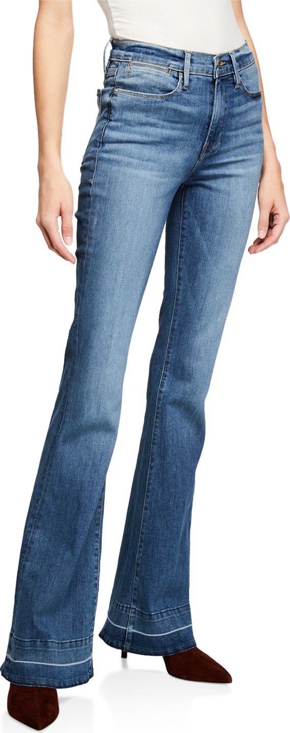FRAME DENIM Le High Flare Wide-Leg Jeans w/ Released Hem