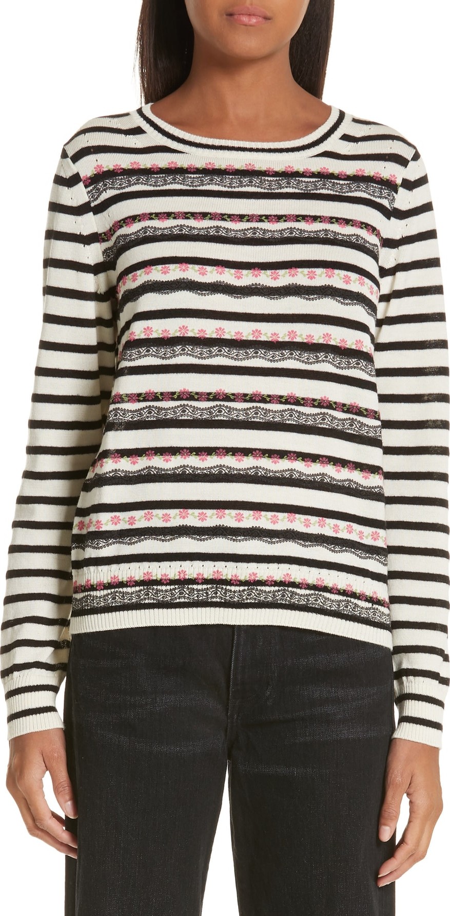 Tricot Comme des Garçons Flower Stripe Sweater