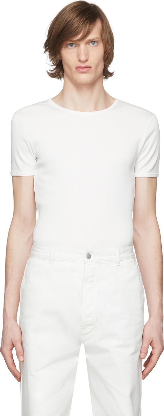 Dries Van Noten White Hodil Rib Knit T-Shirt