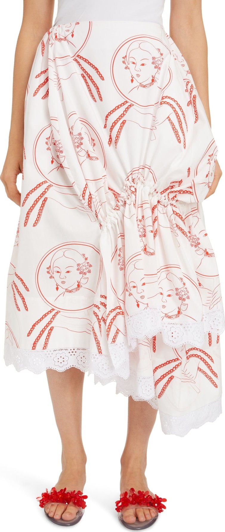 Simone Rocha Asymmetrical Gathered Skirt