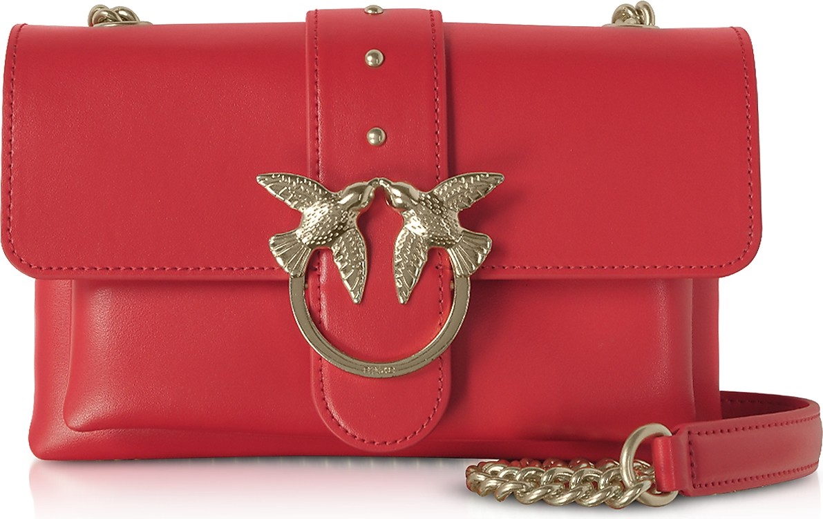 Pinko Red Love Mini Soft Simply Shoulder Bag