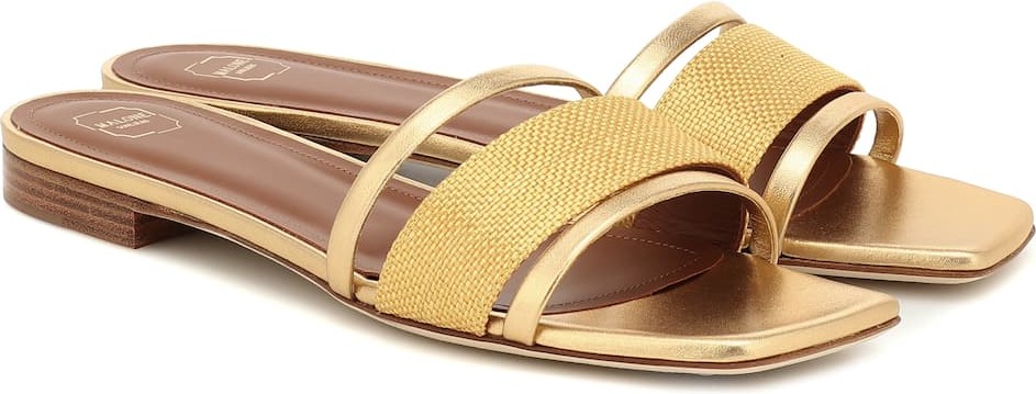 Malone Souliers Demi raffia and leather sandals
